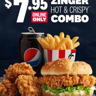 DEAL: KFC - $7.95 Zinger Hot & Crispy Combo via App or Online (Selected WA Stores Only) 1