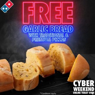 DEAL: Domino's - Free Garlic Bread with Traditional/Premium Pizza Purchase (26 November 2023) 2