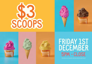 DEAL: Gelatissimo - $3 Scoops on 1 December 2023 from 5pm to Close 4