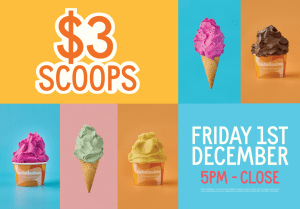 DEAL: Gelatissimo - $3 Scoops on 1 December 2023 from 5pm to Close 2