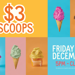 DEAL: Gelatissimo - $3 Scoops on 1 December 2023 from 5pm to Close 3