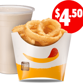 DEAL: Hungry Jack's - $4.50 Large Onion Rings & Medium Shake Pickup via App 7