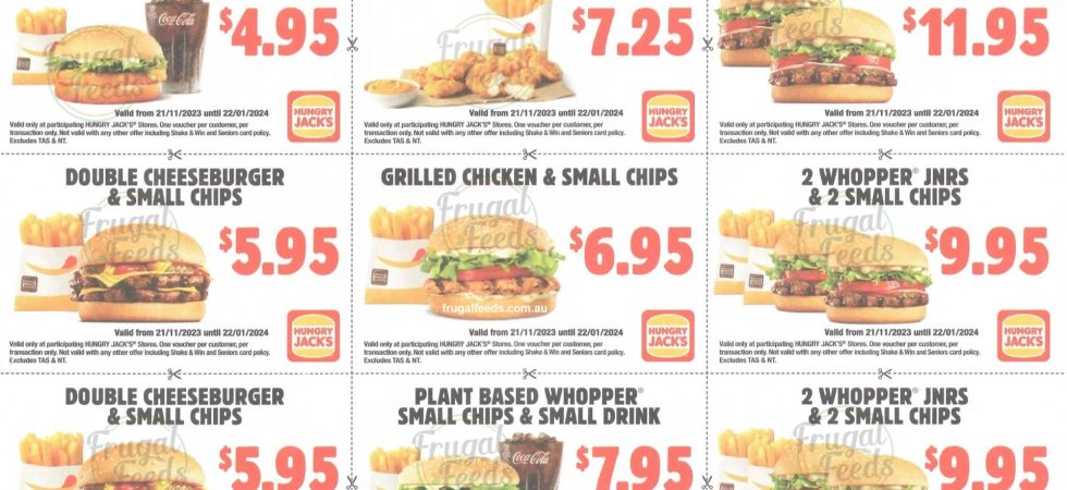 DEAL: Hungry Jack's Vouchers valid until 22 January 2024 1