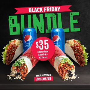 DEAL: Mad Mex - $35 Black Friday Bundle with 2 Burritos, 2 Tacos & 2 Drinks via App 7