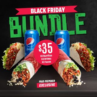 DEAL: Mad Mex - $35 Black Friday Bundle with 2 Burritos, 2 Tacos & 2 Drinks via App 4