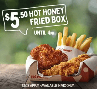 DEAL: Red Rooster $5.50 Hot Honey Fried Box (VIC Only) 3