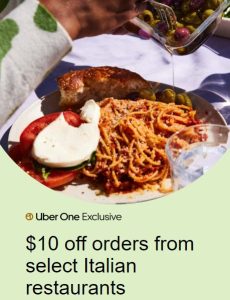 Uber One $10 off Italian 3