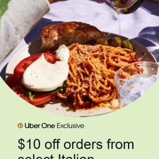 DEAL: Uber Eats - $10 off at Selected Italian Restaurants with $30 Spend for Uber One Members (until 26 November 2023) 2