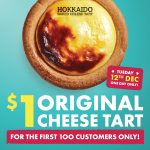DEAL: Hokkaido Baked Cheese Tart – $1 Original Cheese Tart for First 100 Customers (12 December 2023)
