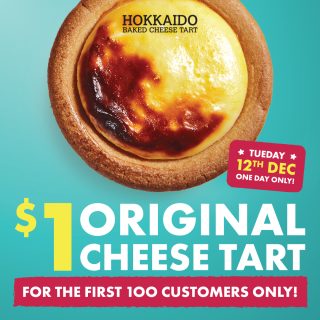 DEAL: Hokkaido Baked Cheese Tart - $1 Original Cheese Tart for First 100 Customers (12 December 2023) 7
