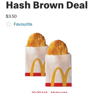 DEAL: McDonald's - 2 Hash Browns for $3.50 via App 12
