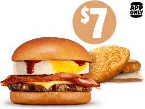 DEAL: Hungry Jack's - Jack's Brekky Roll & 2 Hash Browns for $7 via App 1