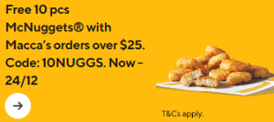 DEAL: McDonald's - Free 10 McNuggets with $25+ Spend via DoorDash (until 24 December 2023) 37