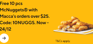 DEAL: McDonald's - Free 10 McNuggets with $25+ Spend via DoorDash (until 24 December 2023) 3