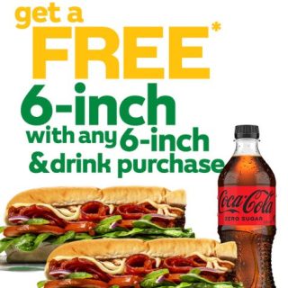 DEAL: Subway - Free 6-Inch Sub with Any 6-Inch & Drink Purchase via Subway App (until 13 December 2023) 7 DEAL: Subway - Free 6-Inch Sub with Any 6-Inch & Drink Purchase via Subway App (until 13 December 2023) 7