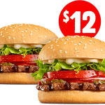 DEAL: Hungry Jack’s – 2 Whoppers for $12 Pickup via App