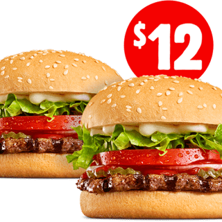 DEAL: Hungry Jack's - 2 Whoppers for $12 Pickup via App 5