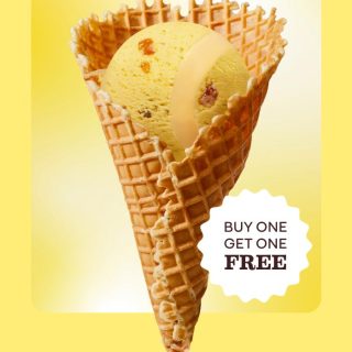 DEAL: Baskin Robbins - Buy One Get One Free Banana Crème 1 Scoop Waffle Cone for Club 31 Members 10