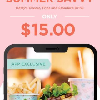 DEAL: Betty's Burgers - $15 Betty's Classic, Fries and Standard Drink via App (until 31 January 2024) 2