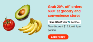DEAL: DoorDash - 40% off with DashPass or 20% off Non-DashPass at Selected Grocery & Convenience Stores with $30+ Spend (until 4 February 2024) 6