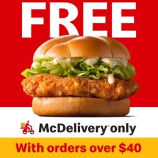 DEAL: McDonald's - Free McCrispy with $40+ Spend with McDelivery via MyMacca's App (until 17 March 2024) 2