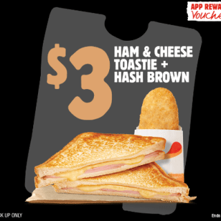 DEAL: Hungry Jack's - $3 Ham & Cheese Toastie + Hash Brown via App (until 20 May 2024) 9