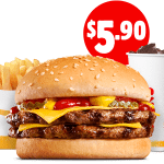 DEAL: Hungry Jack’s – $5.90 Double Cheeseburger Small Meal Pickup via App