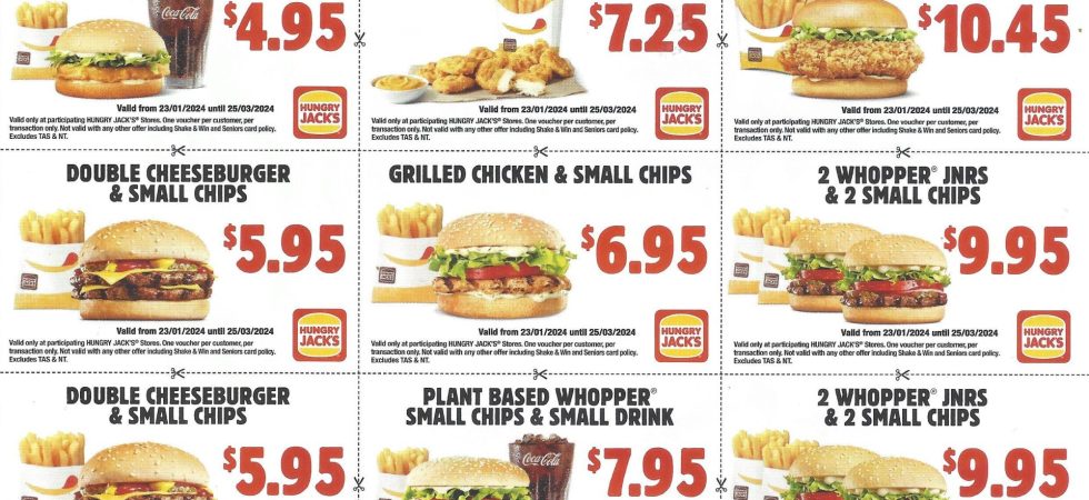DEAL: Hungry Jack's Vouchers valid until 25 March 2024 3
