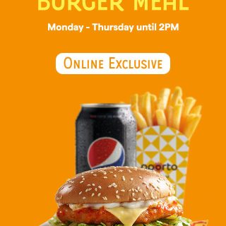 DEAL: Oporto - $10 Single Bondi Burger Meal via App on Mondays to Thursdays until 2pm 6