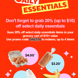 DEAL: DoorDash - 20% off Select Daily Essentials at Grocery & Convenience Stores with $15+ Spend (until 31 March 2024) 9