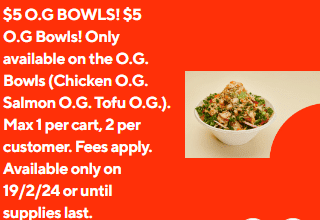 DEAL: Fishbowl - $5 O.G. Bowl via DoorDash (19 February 2024) 7