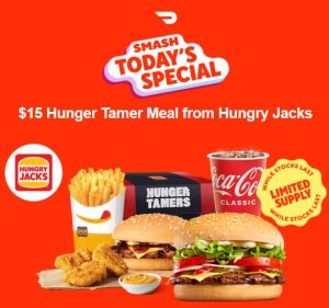 DEAL: Hungry Jack's - $15 Hunger Tamers Meal via DoorDash (22 February 2024) 3