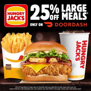 DEAL: Hungry Jack's - 25% off Large Meals with $20 Spend via DoorDash (until 18 February 2024) 2