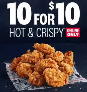 DEAL: KFC - 10 Hot & Crispy Boneless for $10 via App or Online (10 July 2025) 24 DEAL: KFC - 10 Hot & Crispy Boneless for $10 via App or Online (10 July 2025) 1