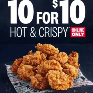 DEAL: KFC - 10 for $10 Hot & Crispy Boneless via App/Web (Selected WA Stores Only) 6