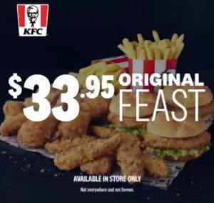 DEAL: KFC $22.95 Family Burger Deal via App (4 Burgers, 2 Large Chips, 1.25L Drink) 17