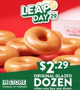 DEAL: Krispy Kreme - $2.29 Original Glazed Dozen with Any Full Price Dozen Purchase on 29 February 2024 3
