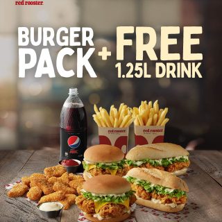 DEAL: Red Rooster - Free 1.25L Drink with Burger Pack via Click & Collect or Delivery (until 18 February 2024) 6