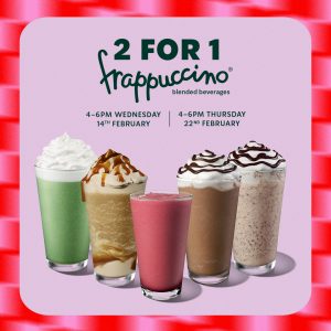 DEAL: Starbucks - 2 for 1 Frappuccinos (4-6pm 14 February & 22 February 2024) 7