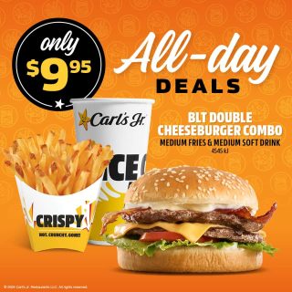 DEAL: Carl's Jr - $9.95 BLT Double Cheeseburger Combo 1