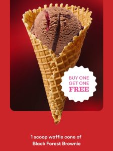 DEAL: Baskin Robbins – Buy One Get One Free Black Forest Brownie 1 Scoop Waffle Cone for Club 31 Members 4