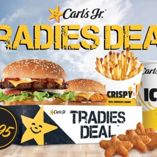 DEAL: Carl's Jr - $16.95 Tradies Deal (Famous Star with Cheese, Chicken & Cheese Burger, 3 Nuggets, Medium Fries & Soda) 2