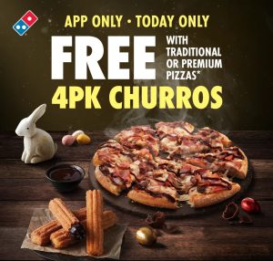 DEAL: Domino's - Free 4 Pack Churros with Traditional/Premium Pizza via Domino's App (31 March 2024) 3