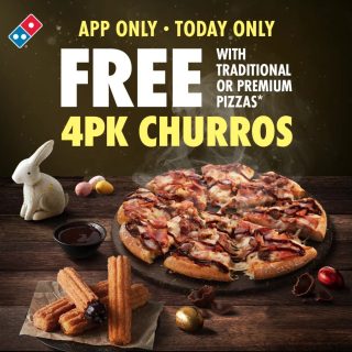 DEAL: Domino's - Free 4 Pack Churros with Traditional/Premium Pizza via Domino's App (31 March 2024) 2