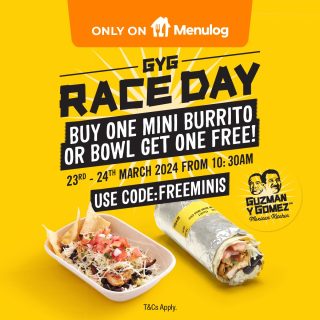 DEAL: Guzman Y Gomez - Buy One Get One Free Mini Burrito or Bowls via Menulog (until 24 March 2024) 5