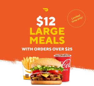 DEAL: Hungry Jack's - $12 Large Meals with $25+ Spend via DoorDash (until 17 March 2024) 3