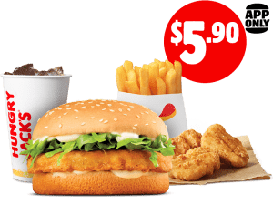 DEAL: Hungry Jack's $26.95 Family Bundle (2 Whoppers, 2 Cheeseburgers, 4 Chips, 4 Drinks & 10 Nuggets) 5