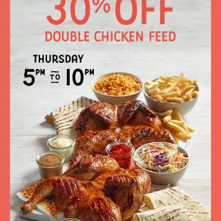 DEAL: Oporto - 30% off Double Chicken Feed ($42.67) on Thursdays 5pm-10pm 1