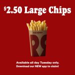DEAL: Red Rooster – $2.50 Large Chips via Click & Collect on Tuesdays