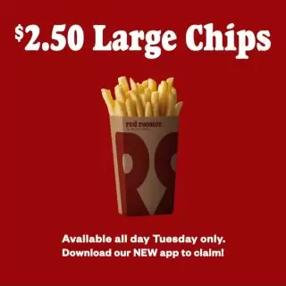 DEAL: Red Rooster - $2.50 Large Chips via Click & Collect on Tuesdays 7